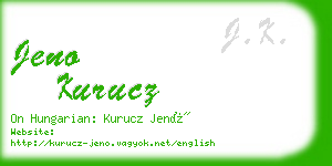 jeno kurucz business card